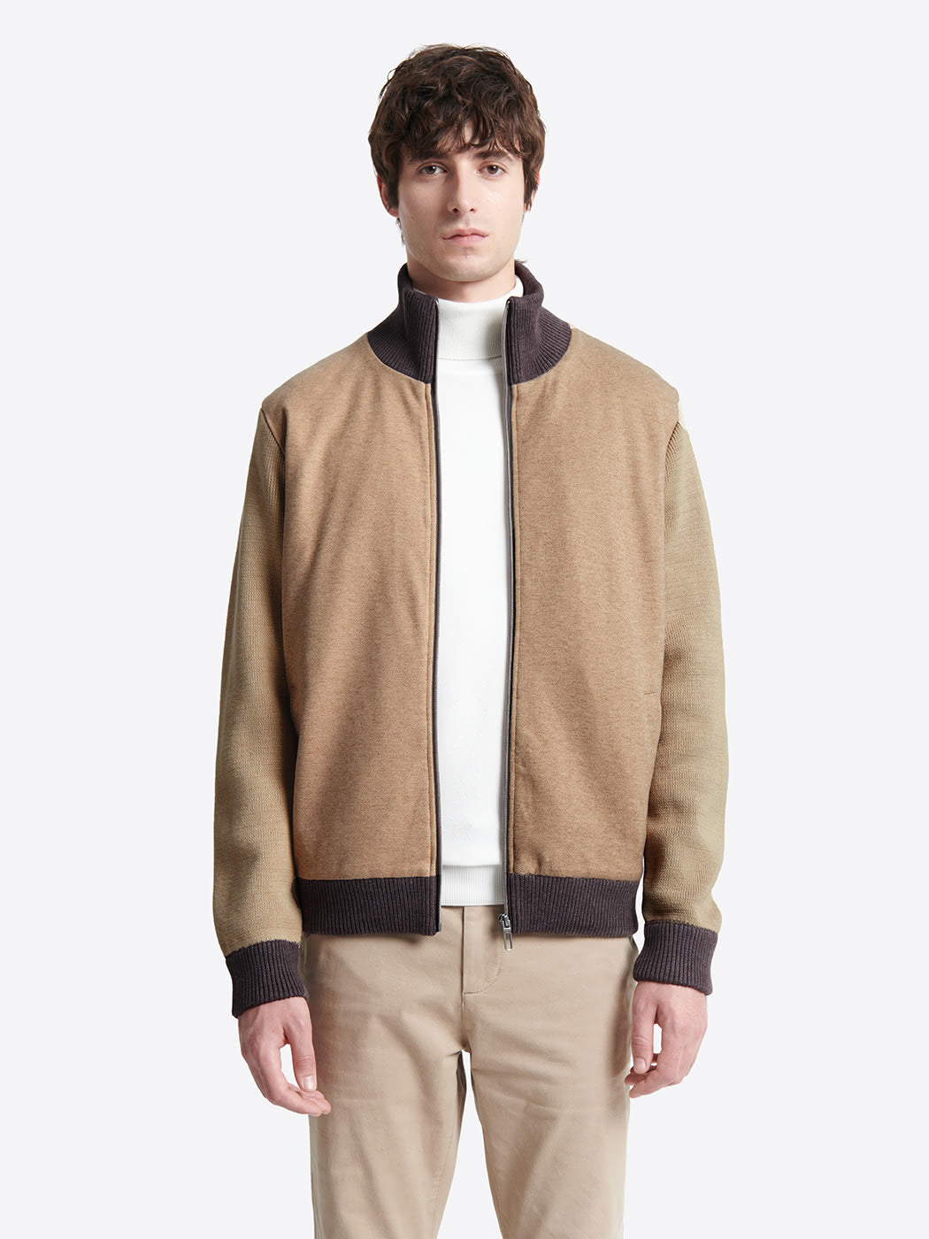 Cardigan à col zippé en coton mélangée - DEVRED 1902