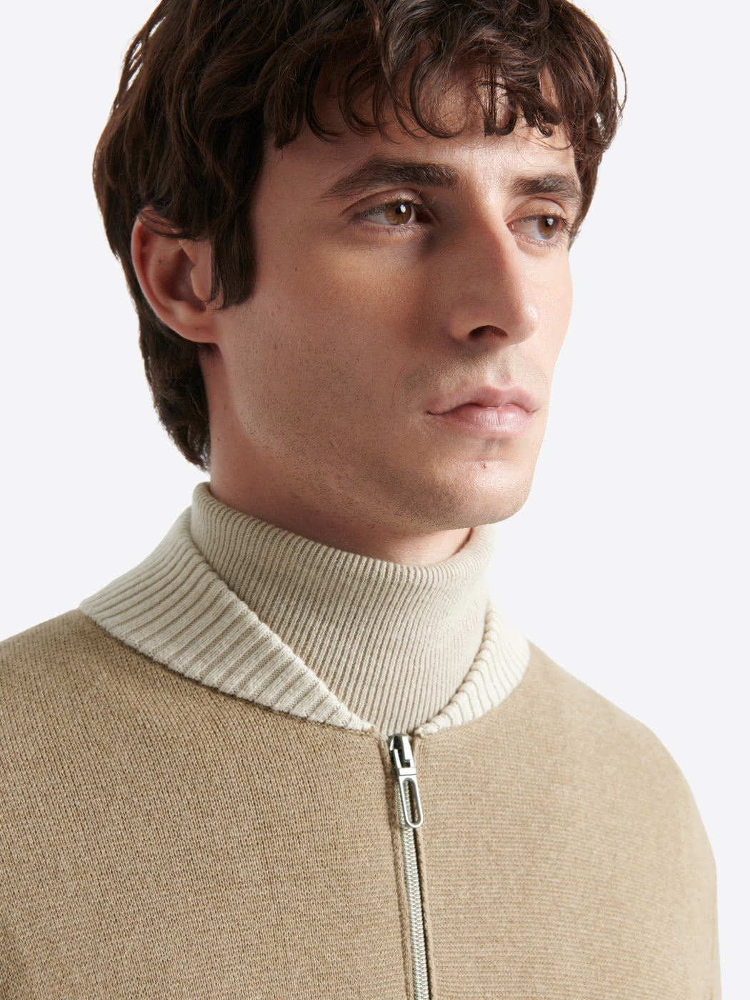 Gilet col teddy coton-cachemire bicolore - DEVRED 1902