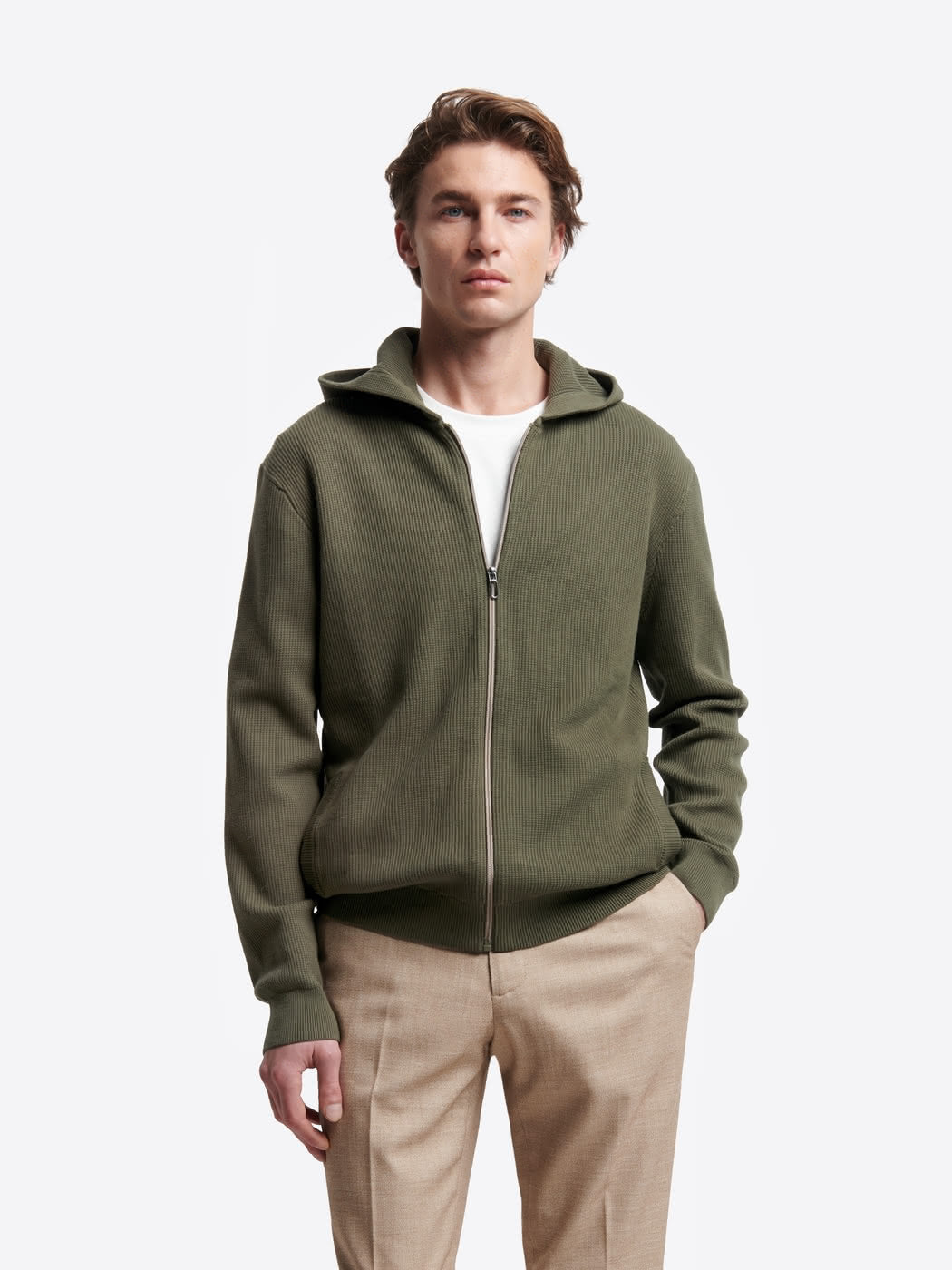 Cardigan zippé à capuche en coton bio - DEVRED 1902