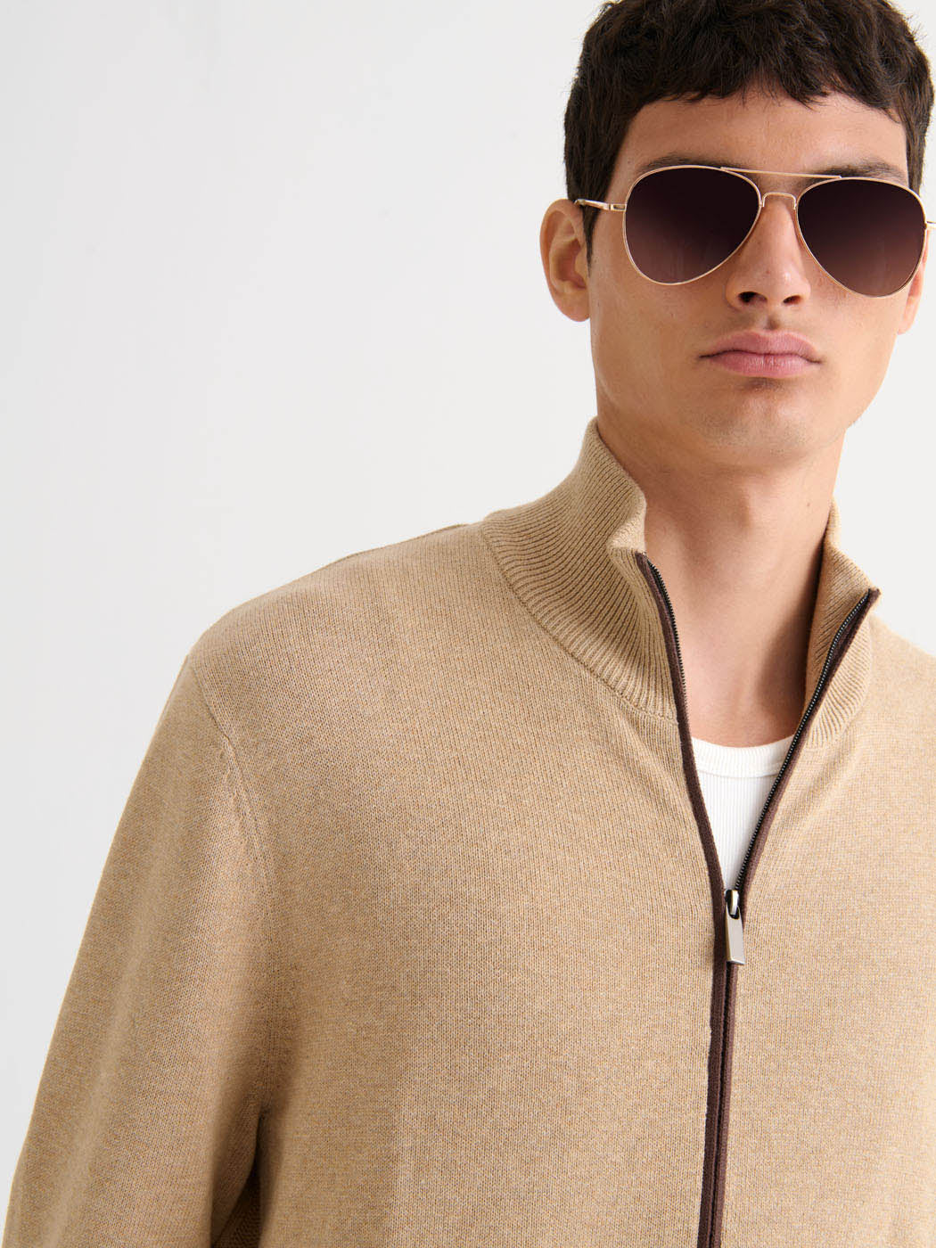 Cardigan zippé en coton biologique - DEVRED 1902