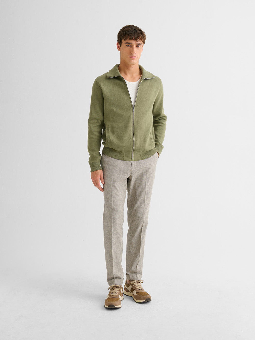 Cardigan col montant zippé en coton - DEVRED 1902