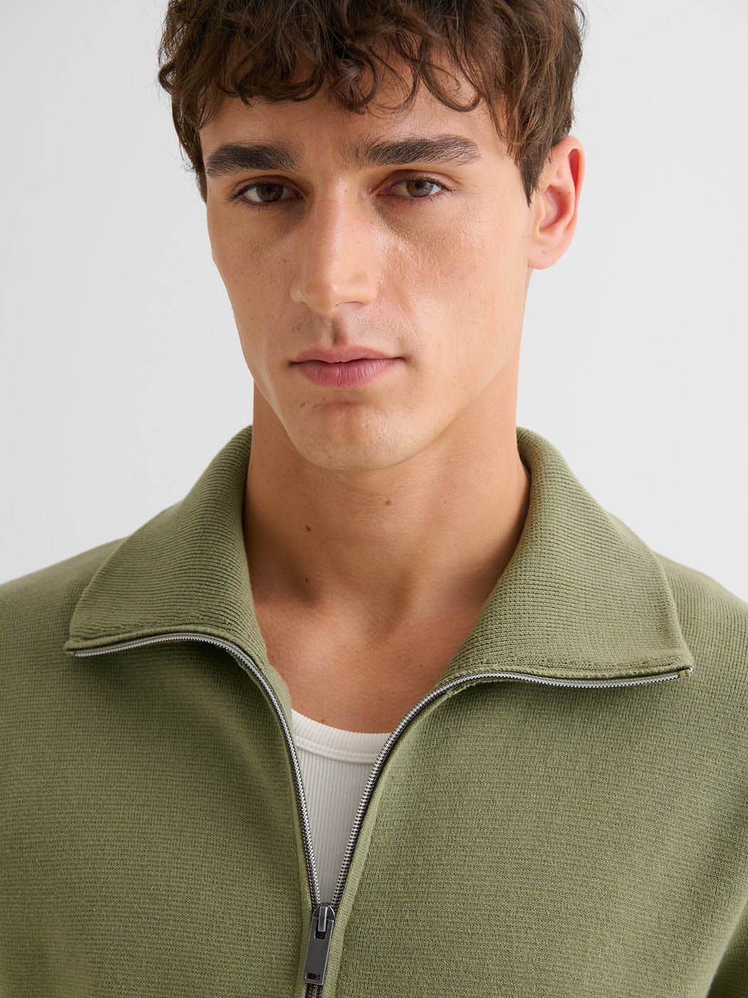 Cardigan col montant zippé en coton - DEVRED 1902