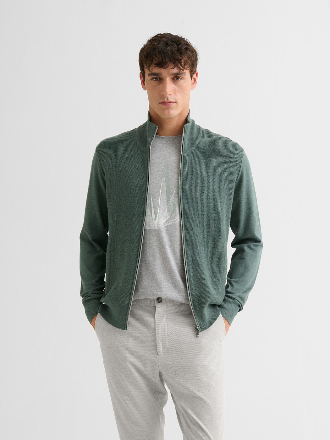 Cardigan zippé tricotage fantaisie - DEVRED 1902