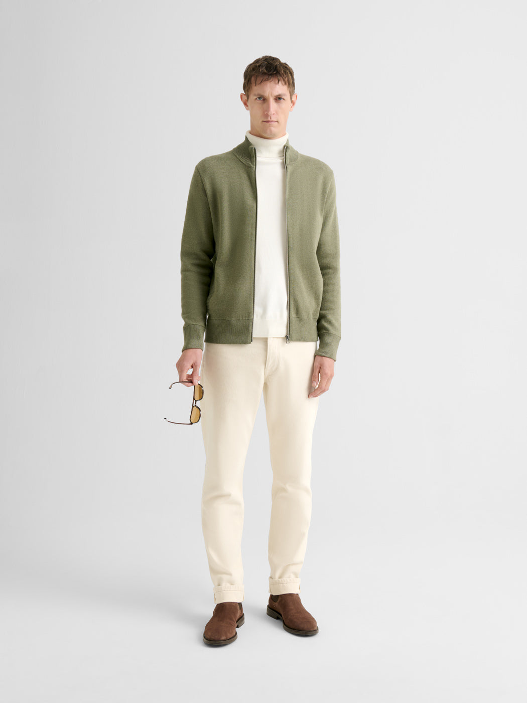 Cardigan col montant en coton cachemire - DEVRED 1902