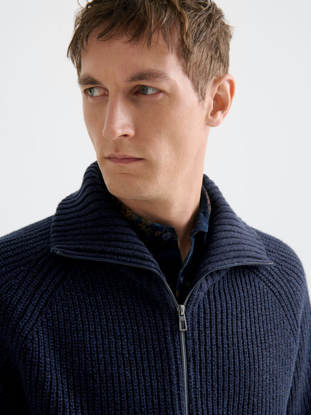 Cardigan zippé col montant maille perlée - DEVRED 1902
