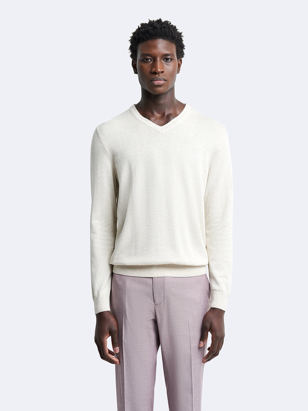 Pull col V en coton bio - DEVRED 1902