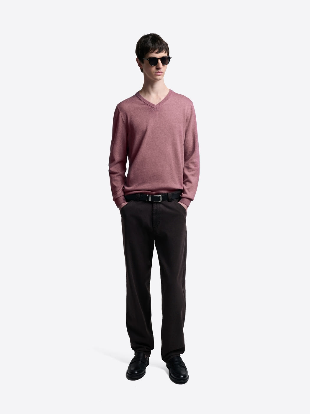 Pull col V en coton bio - DEVRED 1902