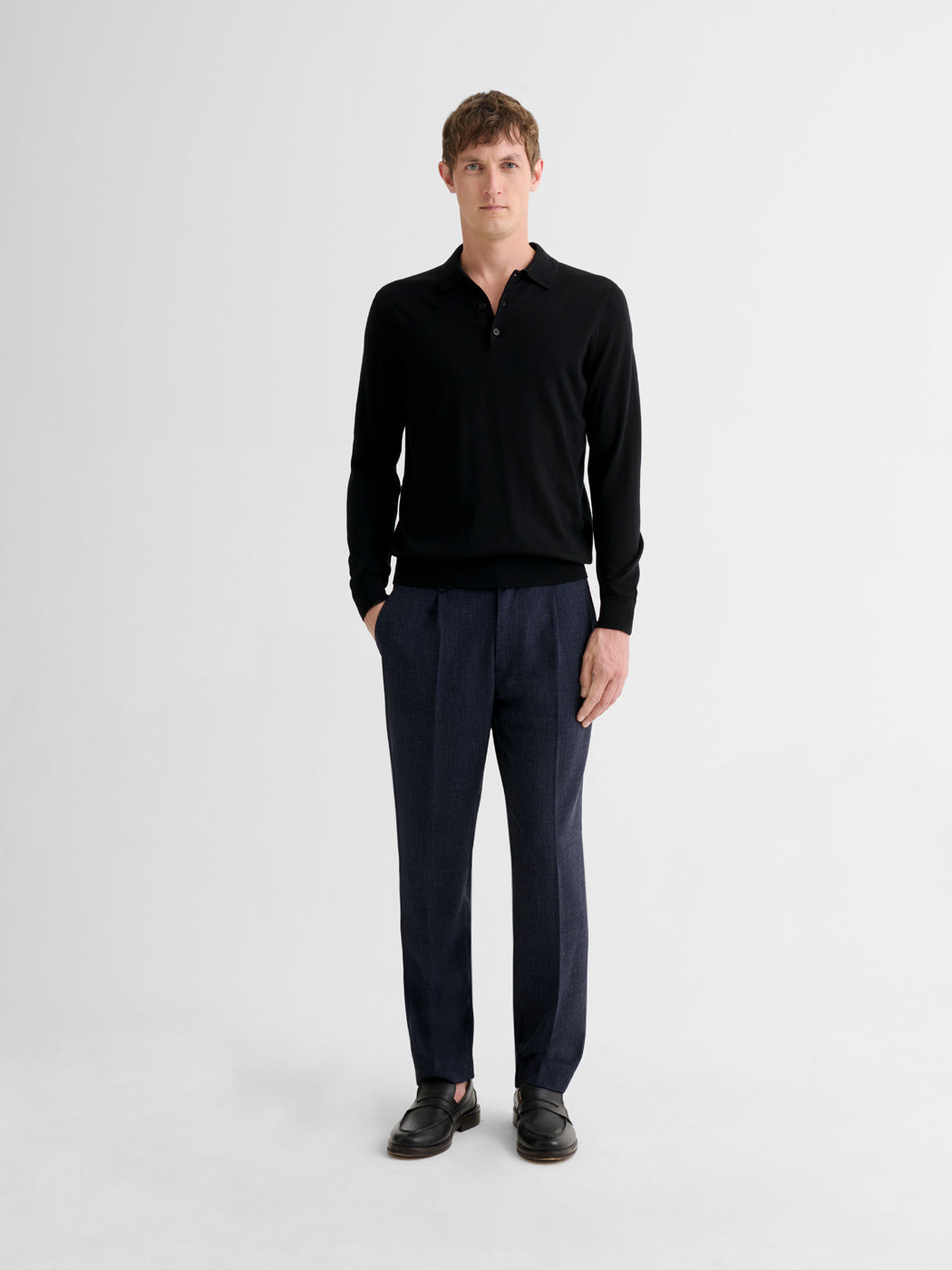 Polo boutonné en laine Mérinos - DEVRED 1902