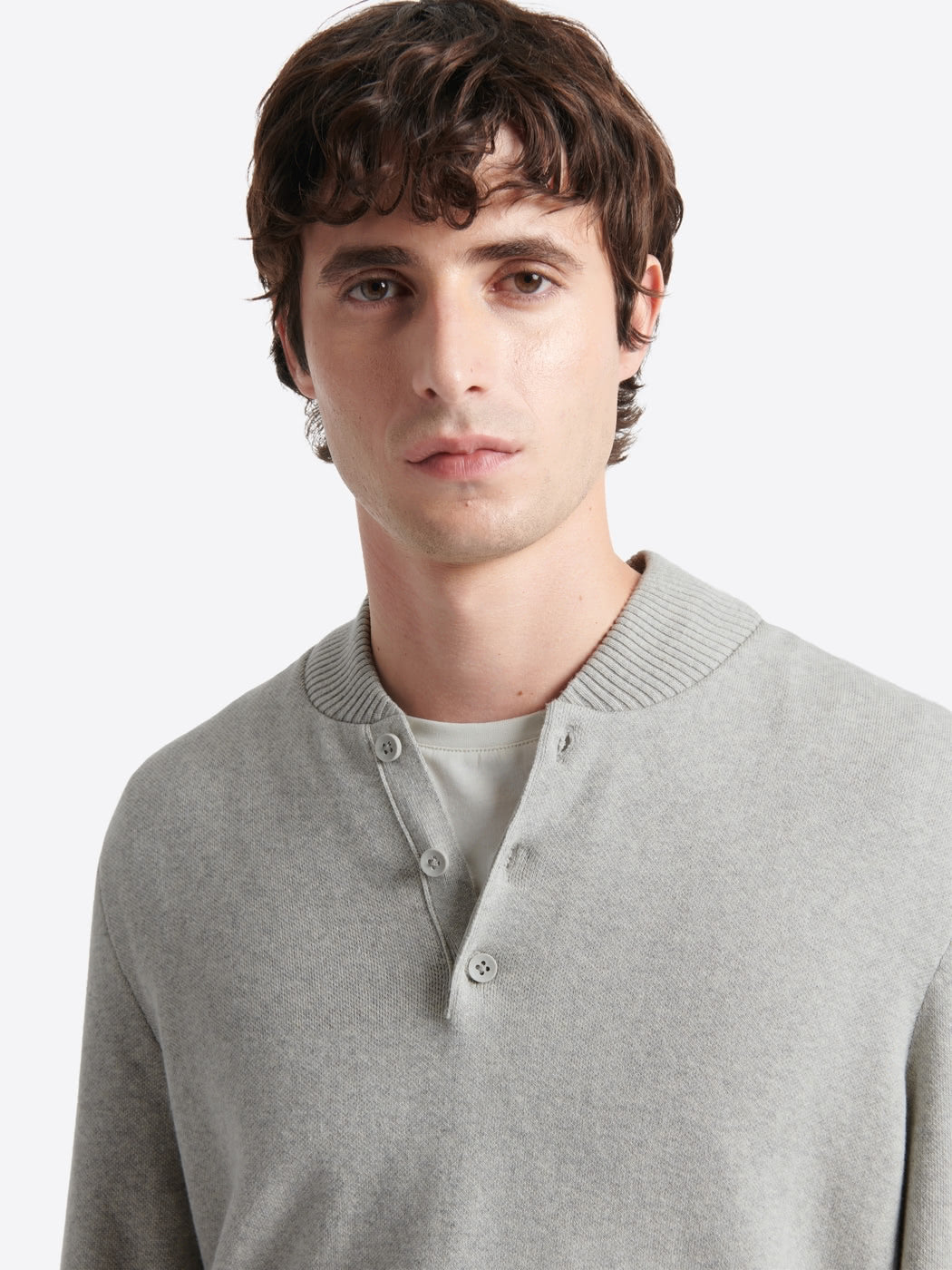 Pull col teddy boutonné en coton - DEVRED 1902