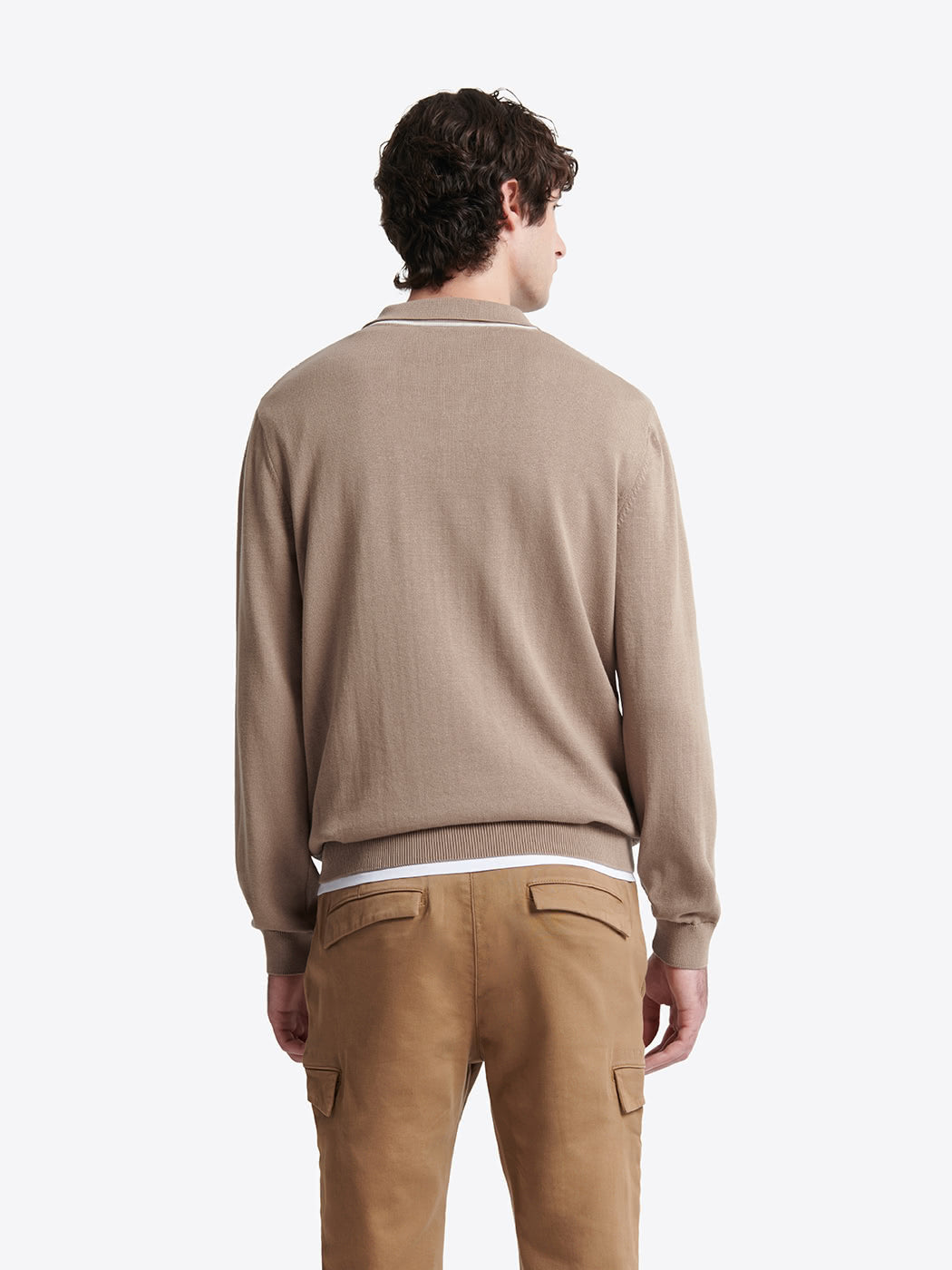 Pull col polo bicolore en coton - DEVRED 1902