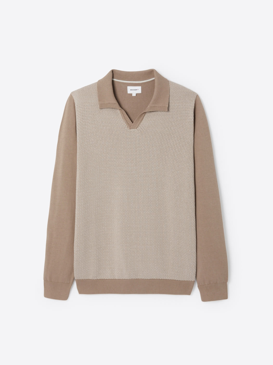 Pull col polo bicolore en coton - DEVRED 1902