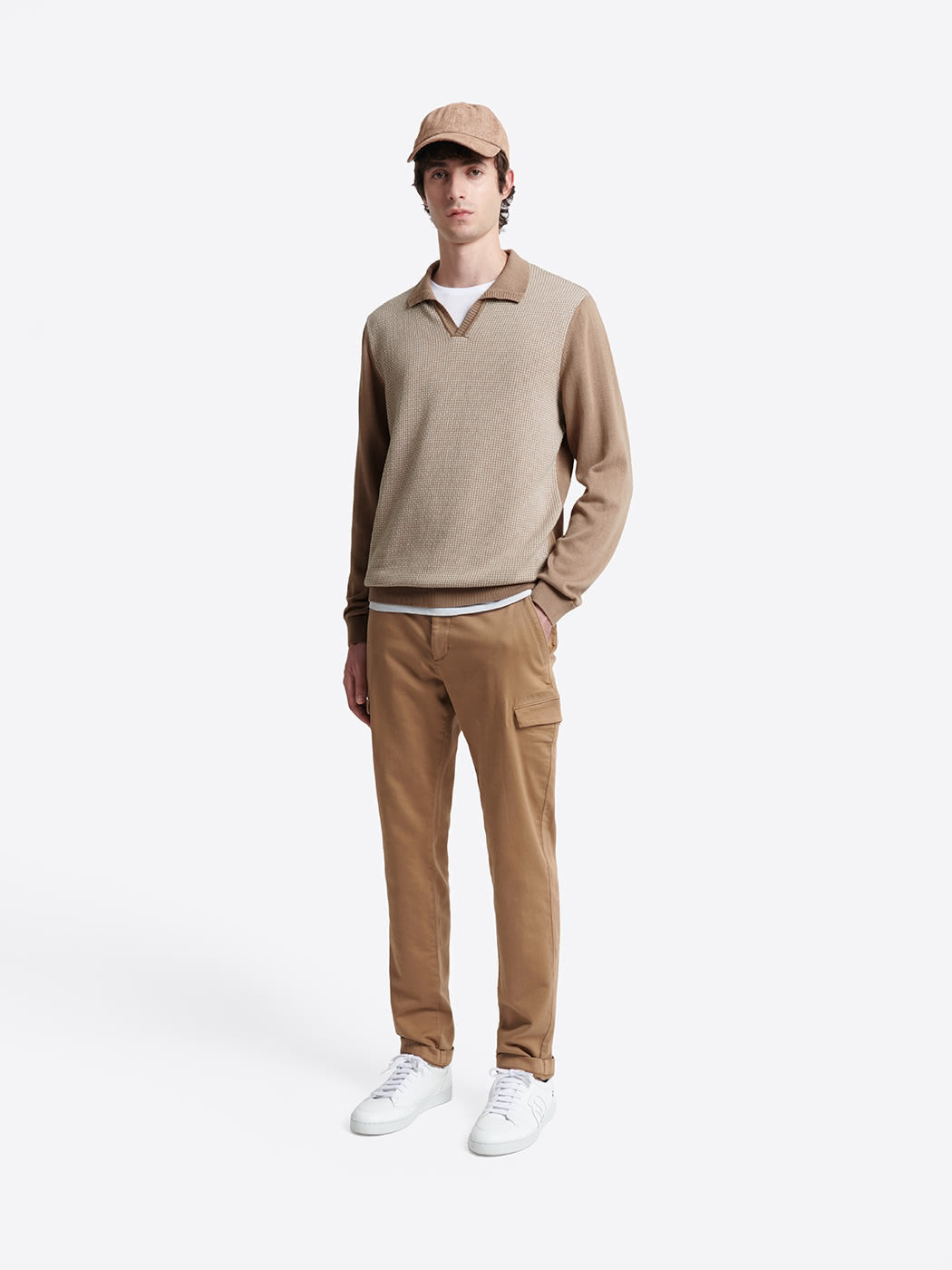 Pull col polo bicolore en coton - DEVRED 1902
