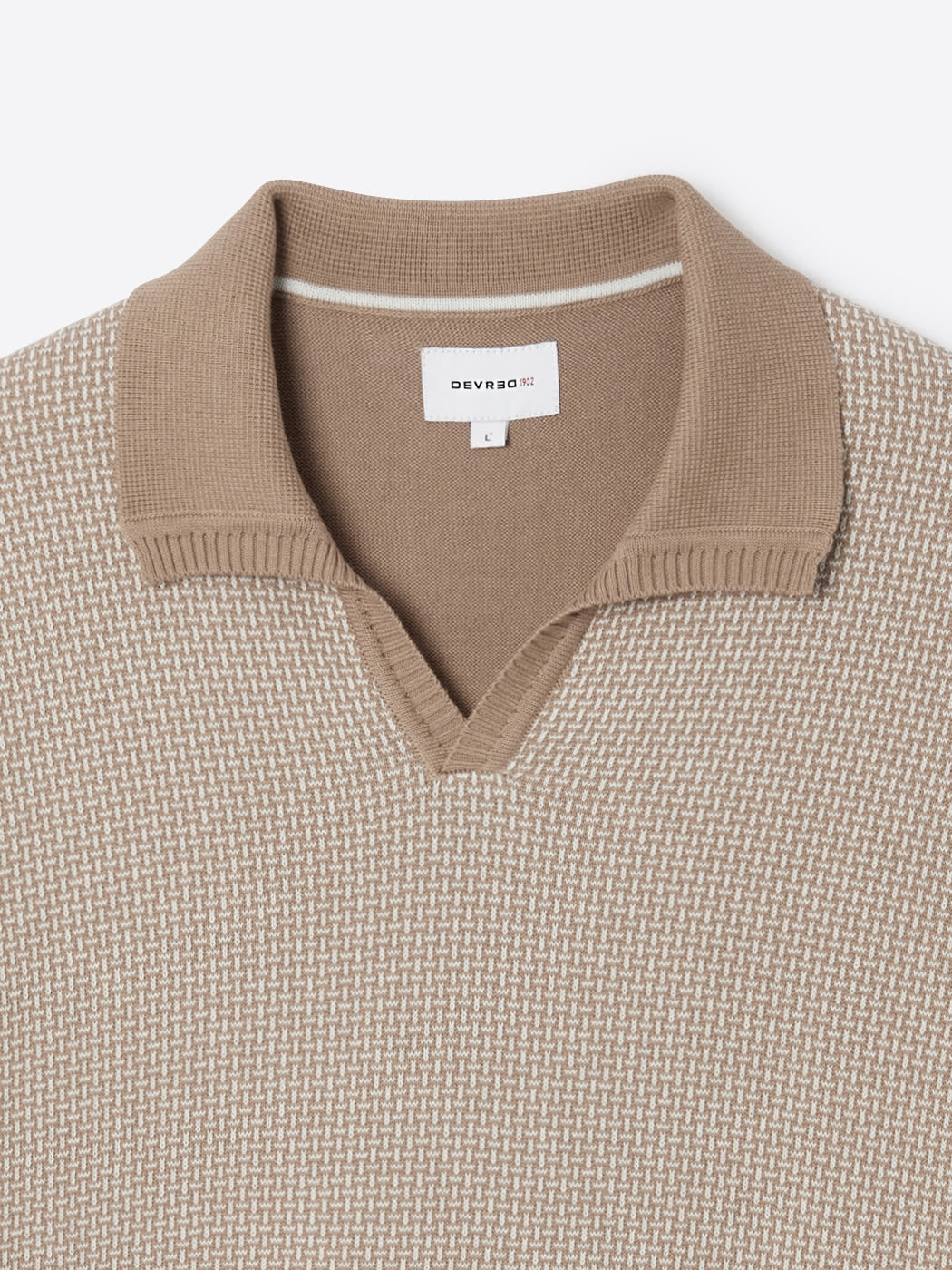 Pull col polo bicolore en coton - DEVRED 1902
