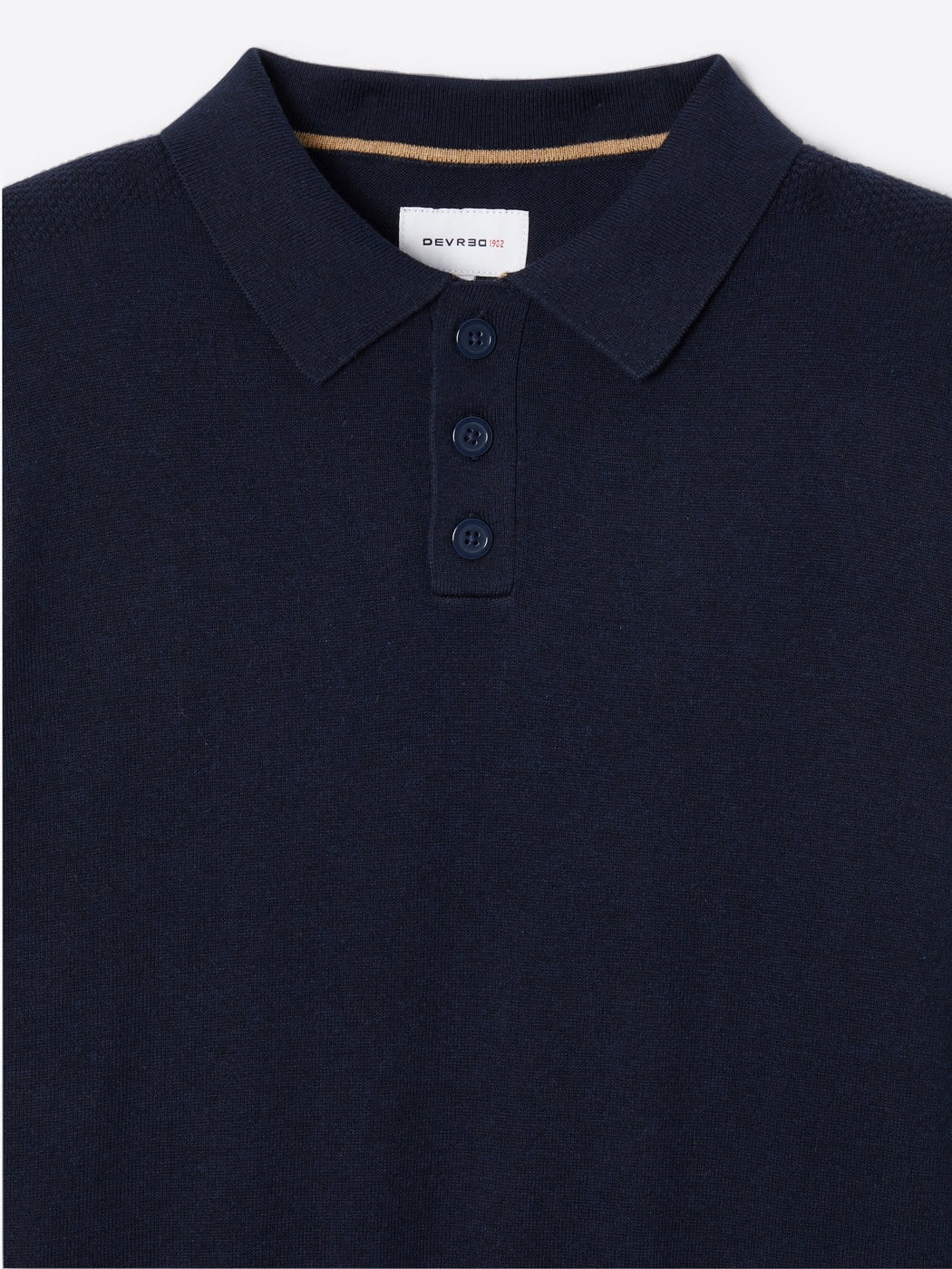 Polo boutonné en maille coton-cachemire - DEVRED 1902