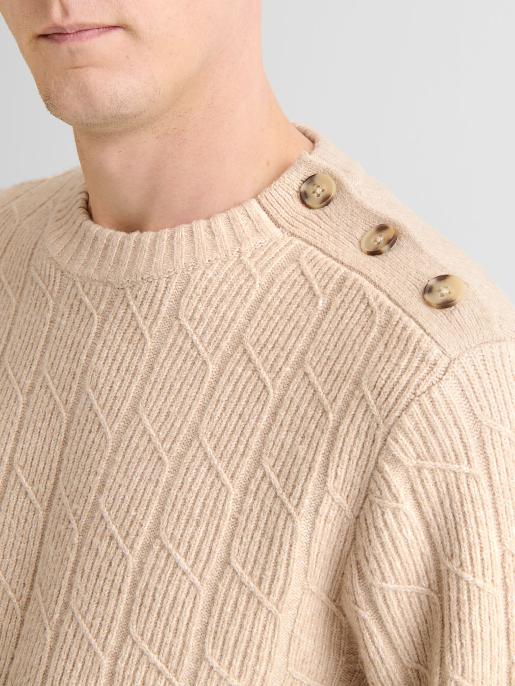 Pull col rond maille torsadée - DEVRED 1902