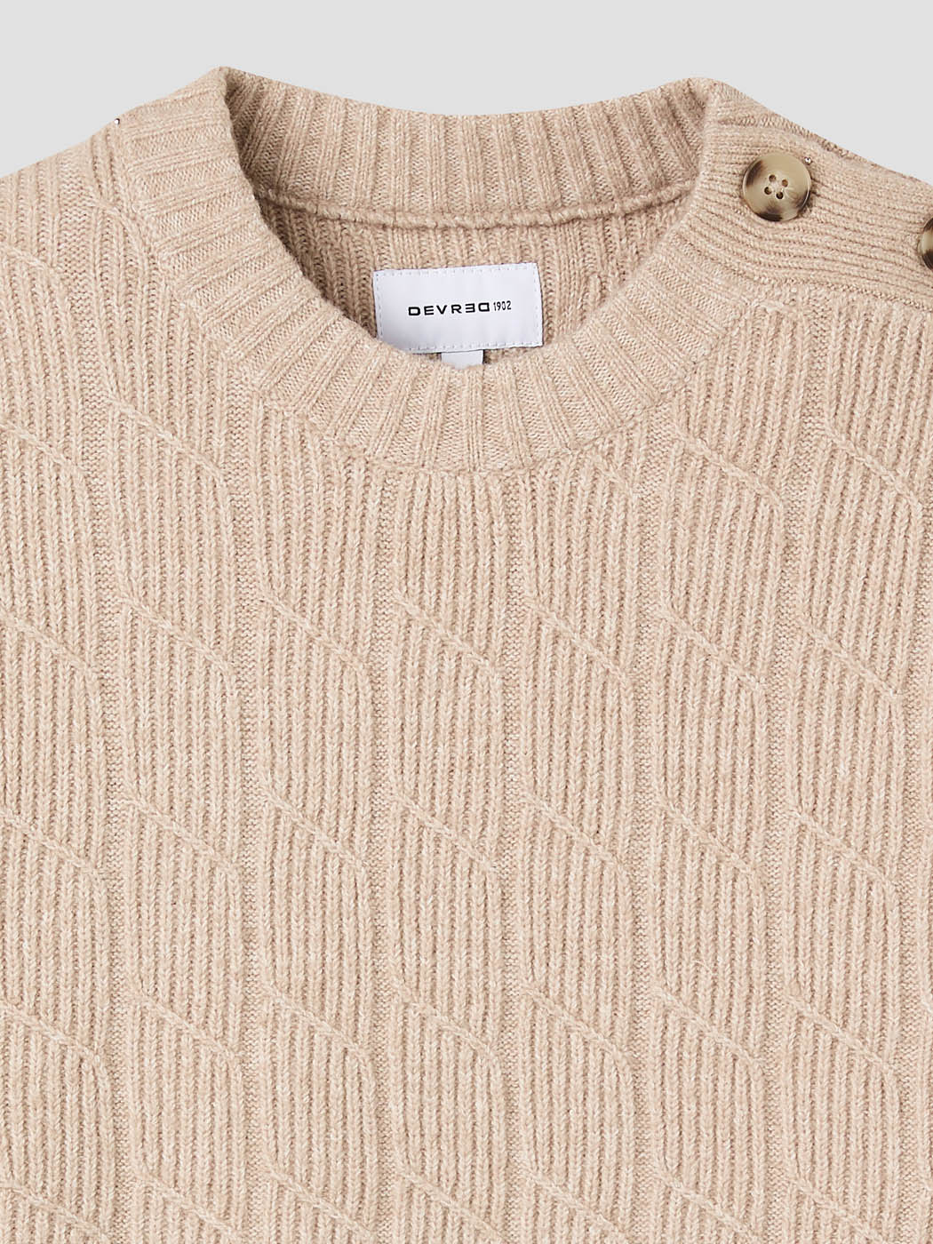 Pull col rond maille torsadée - DEVRED 1902