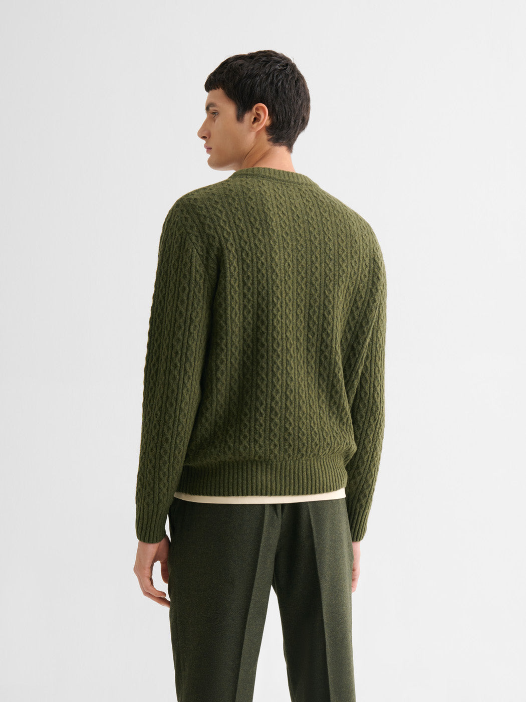 Pull col rond en maille torsadée - DEVRED 1902