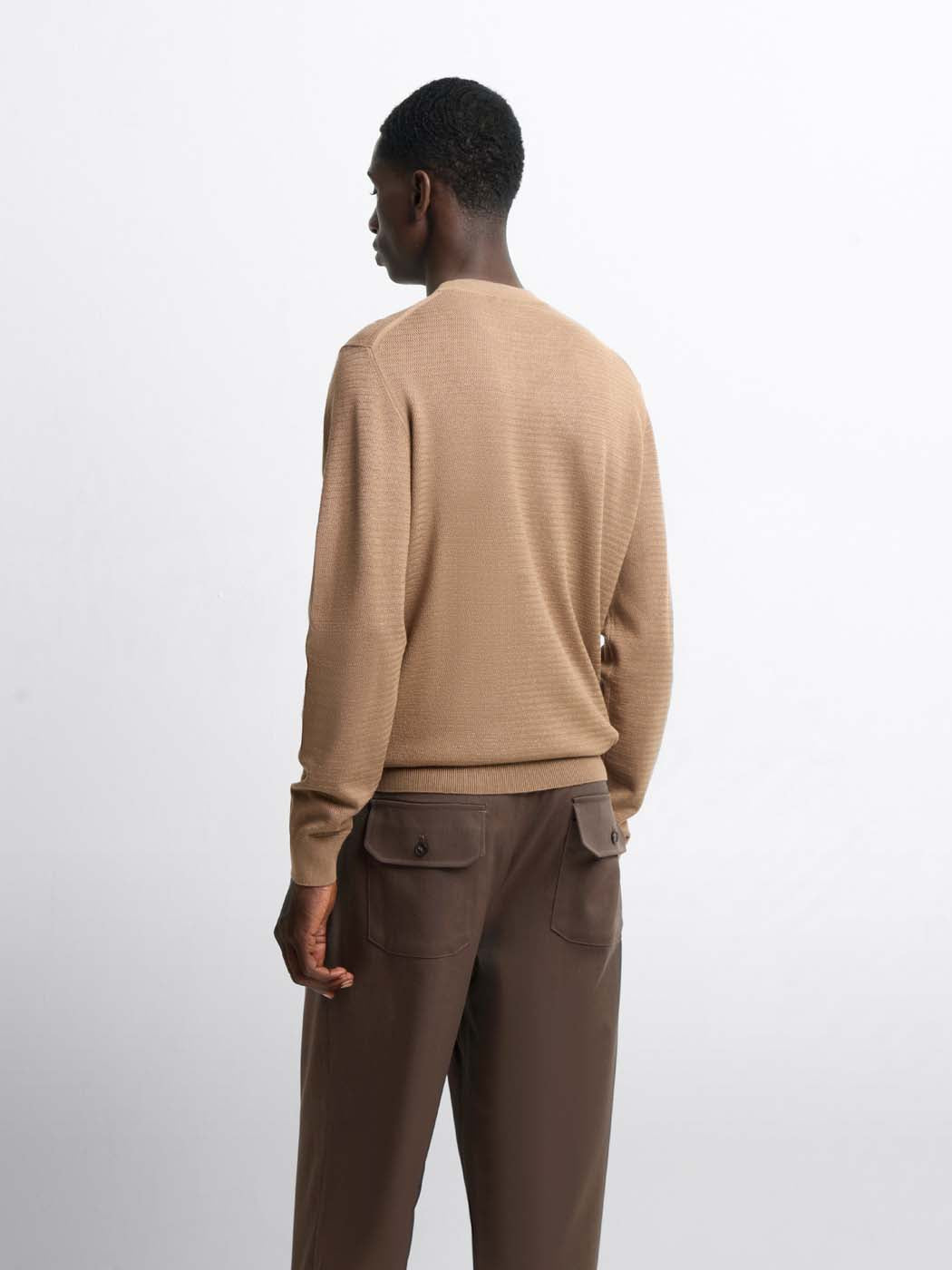 Pull col rond tricotage fantaisie - DEVRED 1902