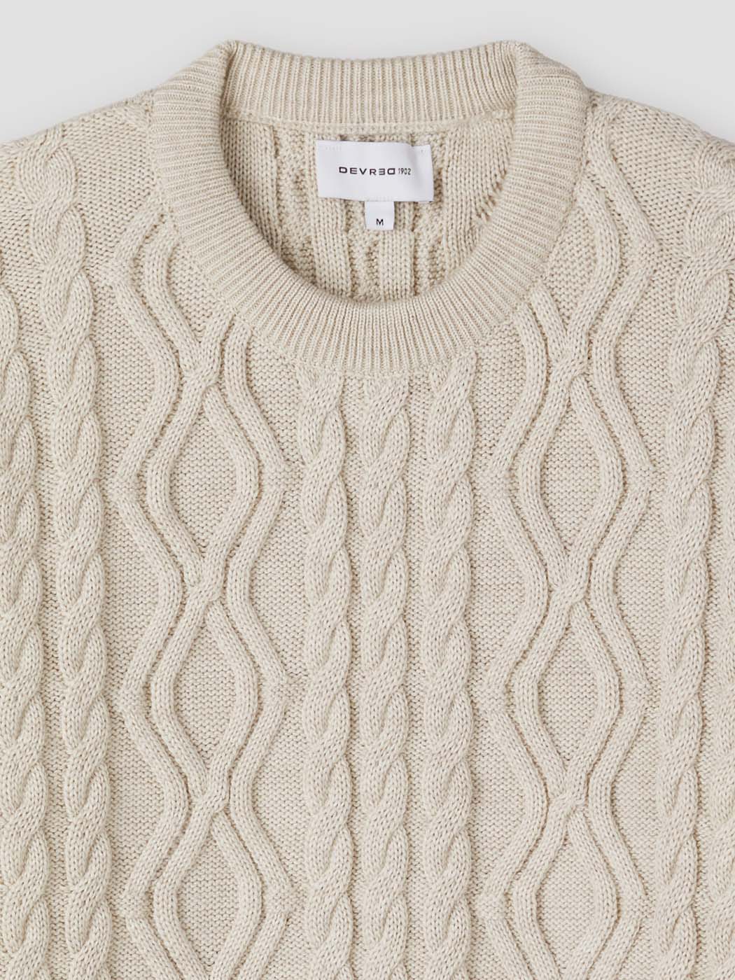 Pull col rond en maille torsadée - DEVRED 1902