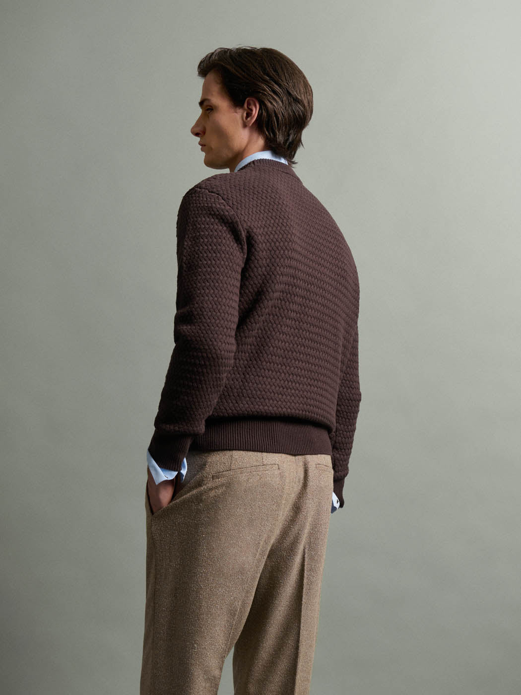 Pull col rond en coton-laine - DEVRED 1902
