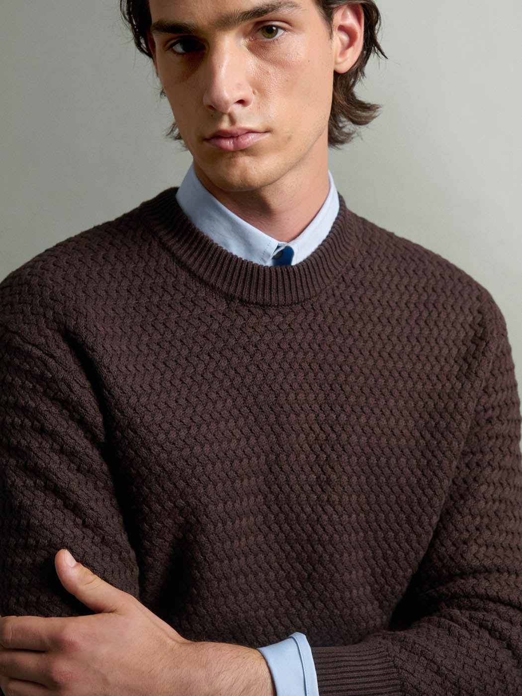 Pull col rond en coton-laine - DEVRED 1902
