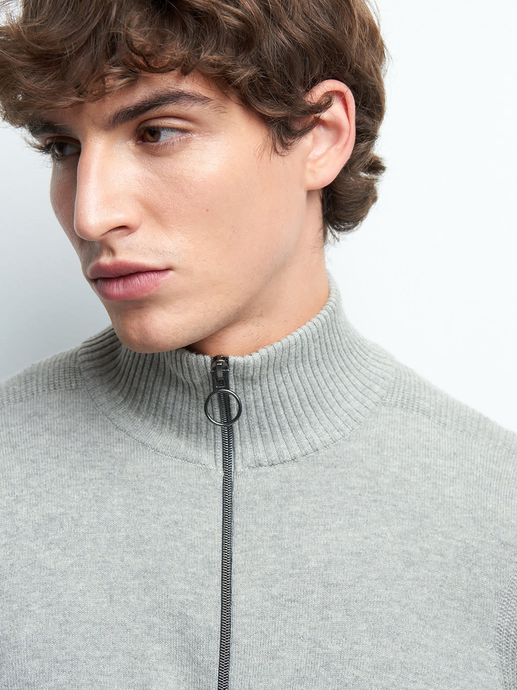 Pull col montant zippé coton cachemire - DEVRED 1902