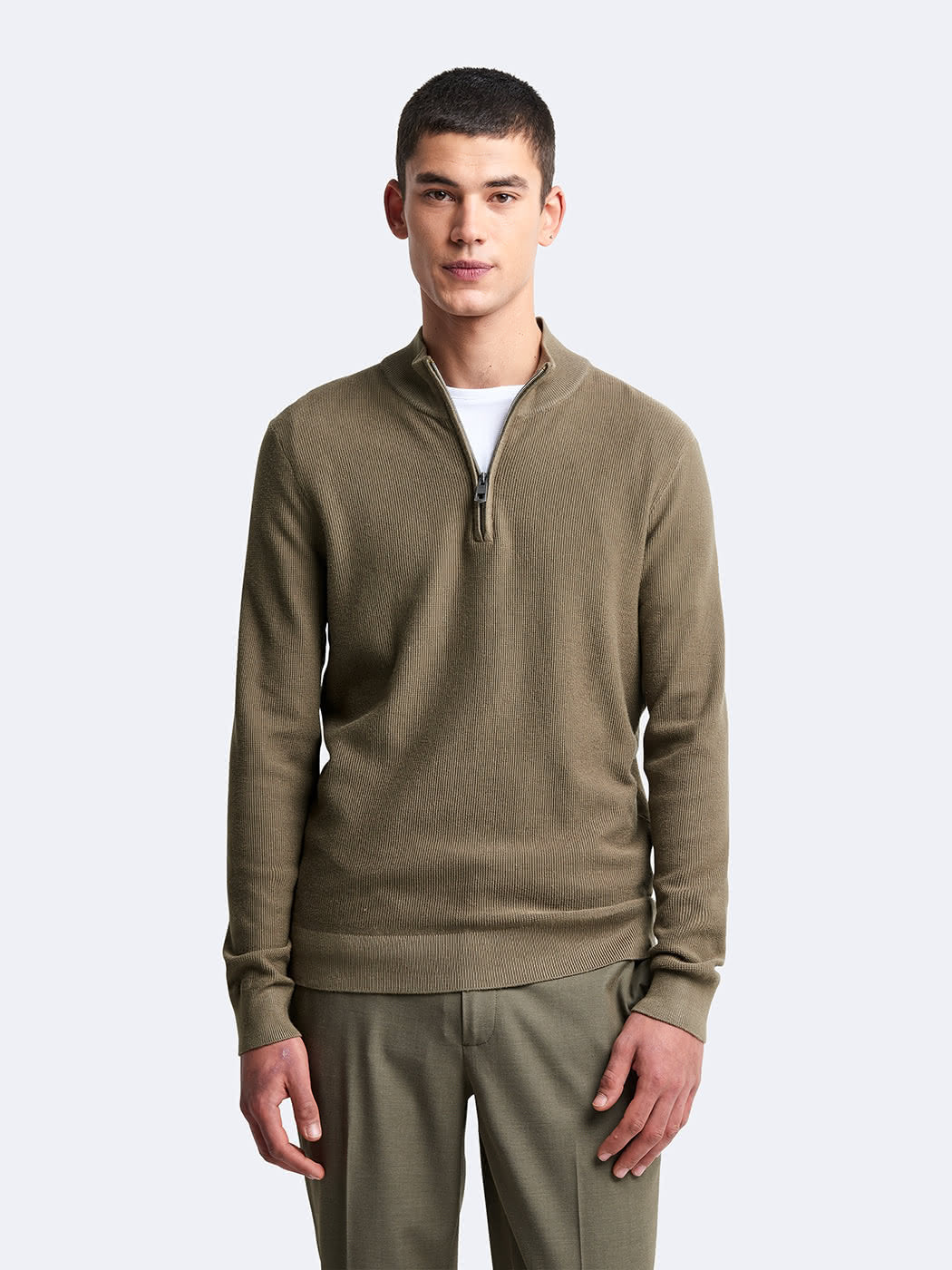 Pull col cheminée zippé en viscose bio - DEVRED 1902