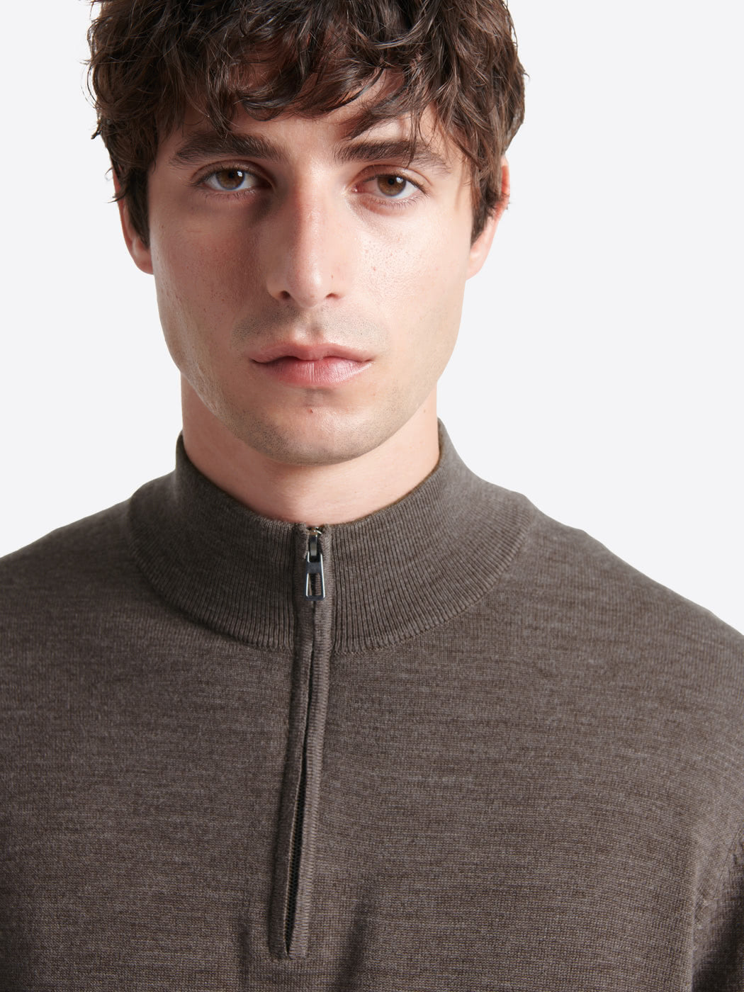 Pull col cheminée zip 100% laine mérinos - DEVRED 1902