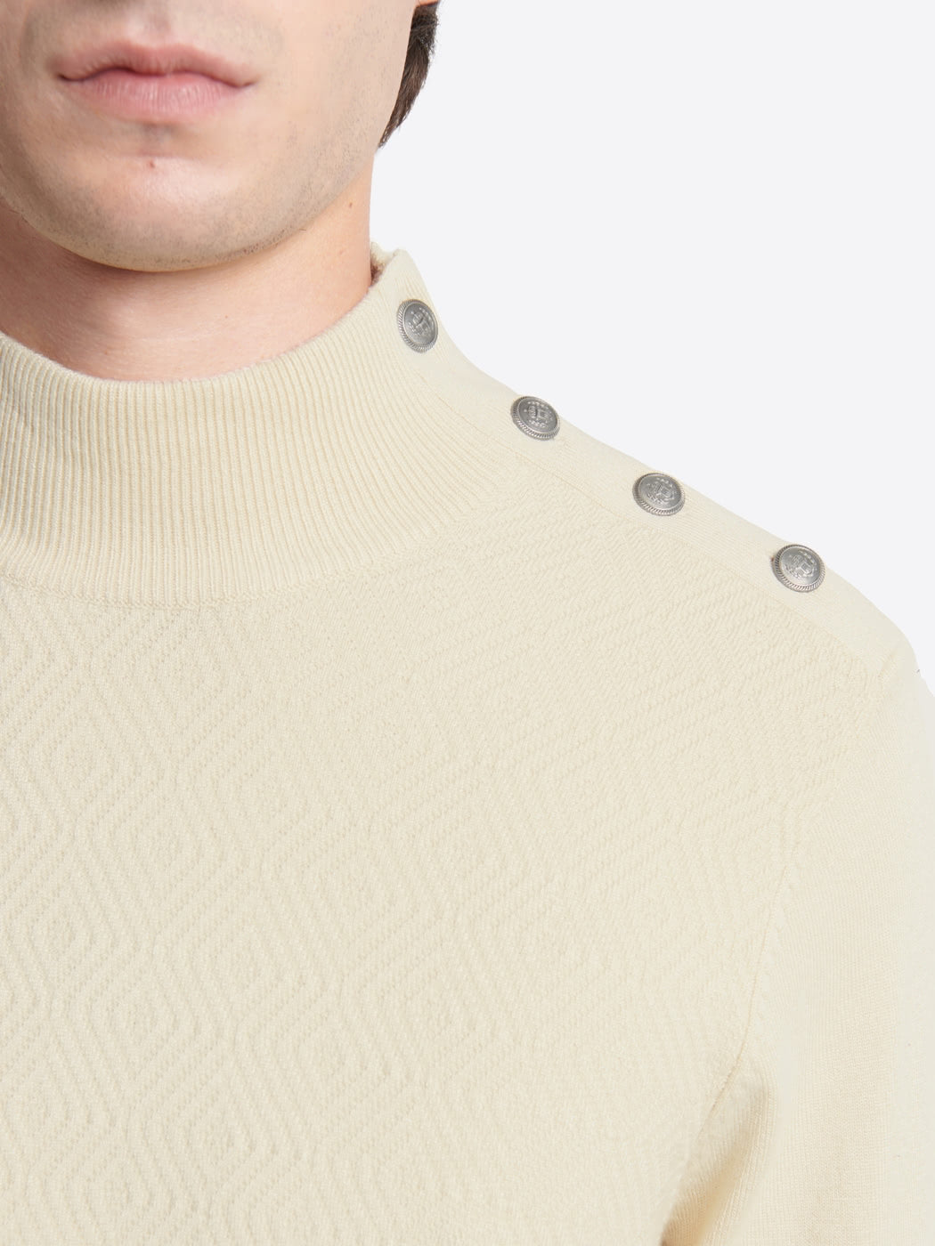 Pull col cheminée épaule boutonnée - DEVRED 1902