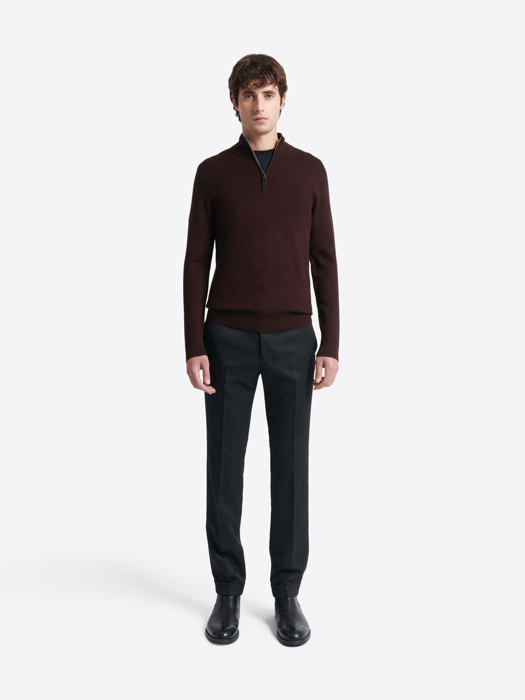 Pull col montant chiné en viscose - DEVRED 1902