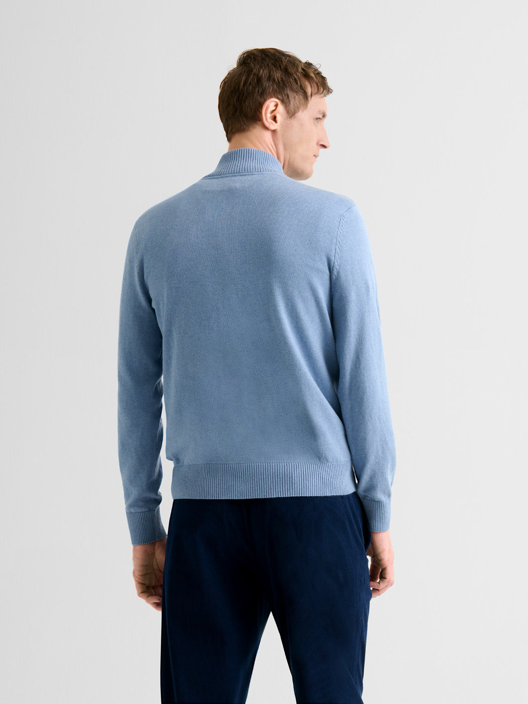 Pull col montant zip en coton-cachemire