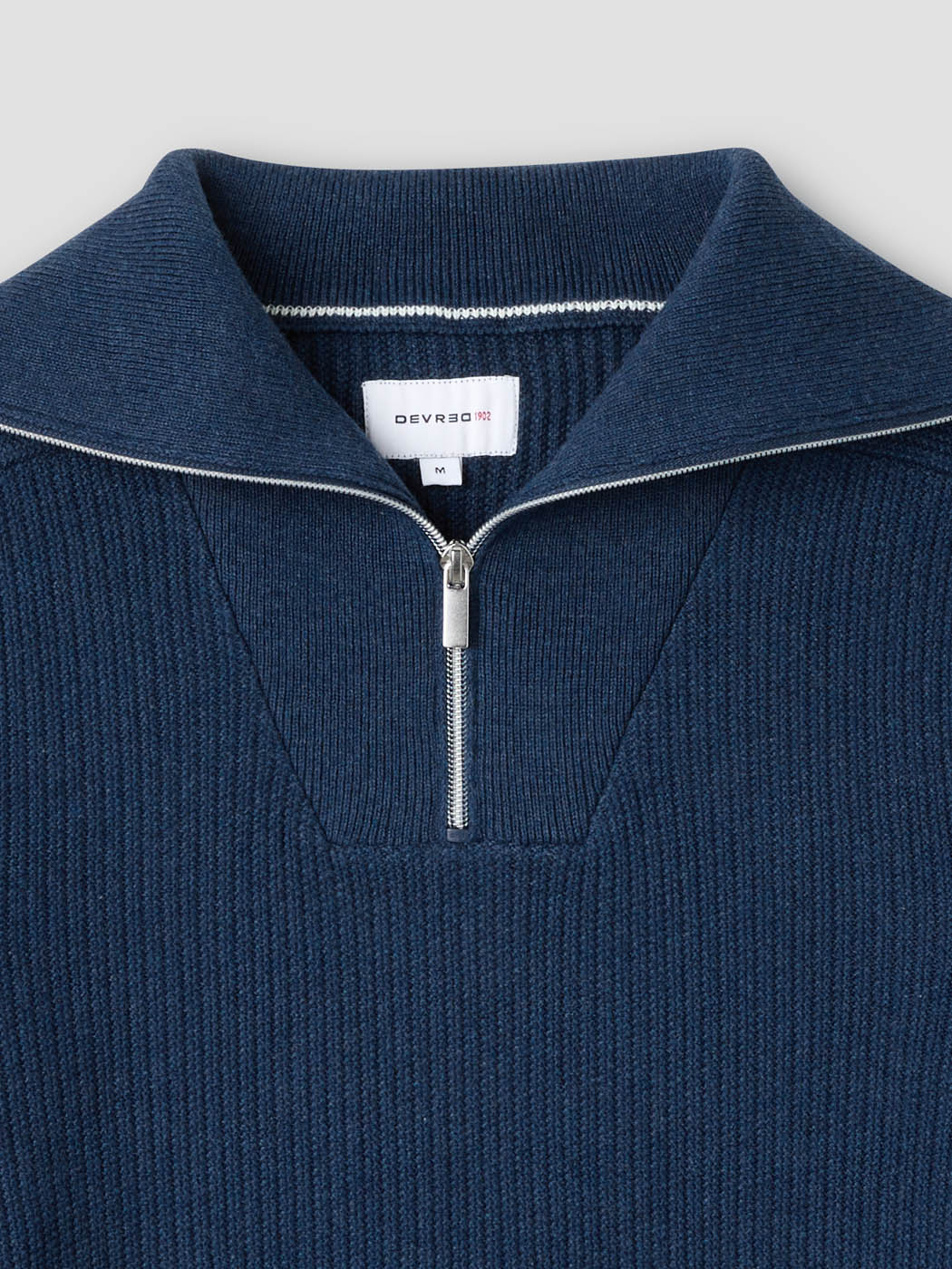 Pull col camionneur zippé en coton bio - DEVRED 1902