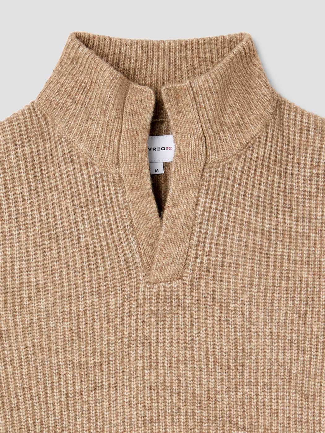 Pull col montant ouvert en maille perlée - DEVRED 1902
