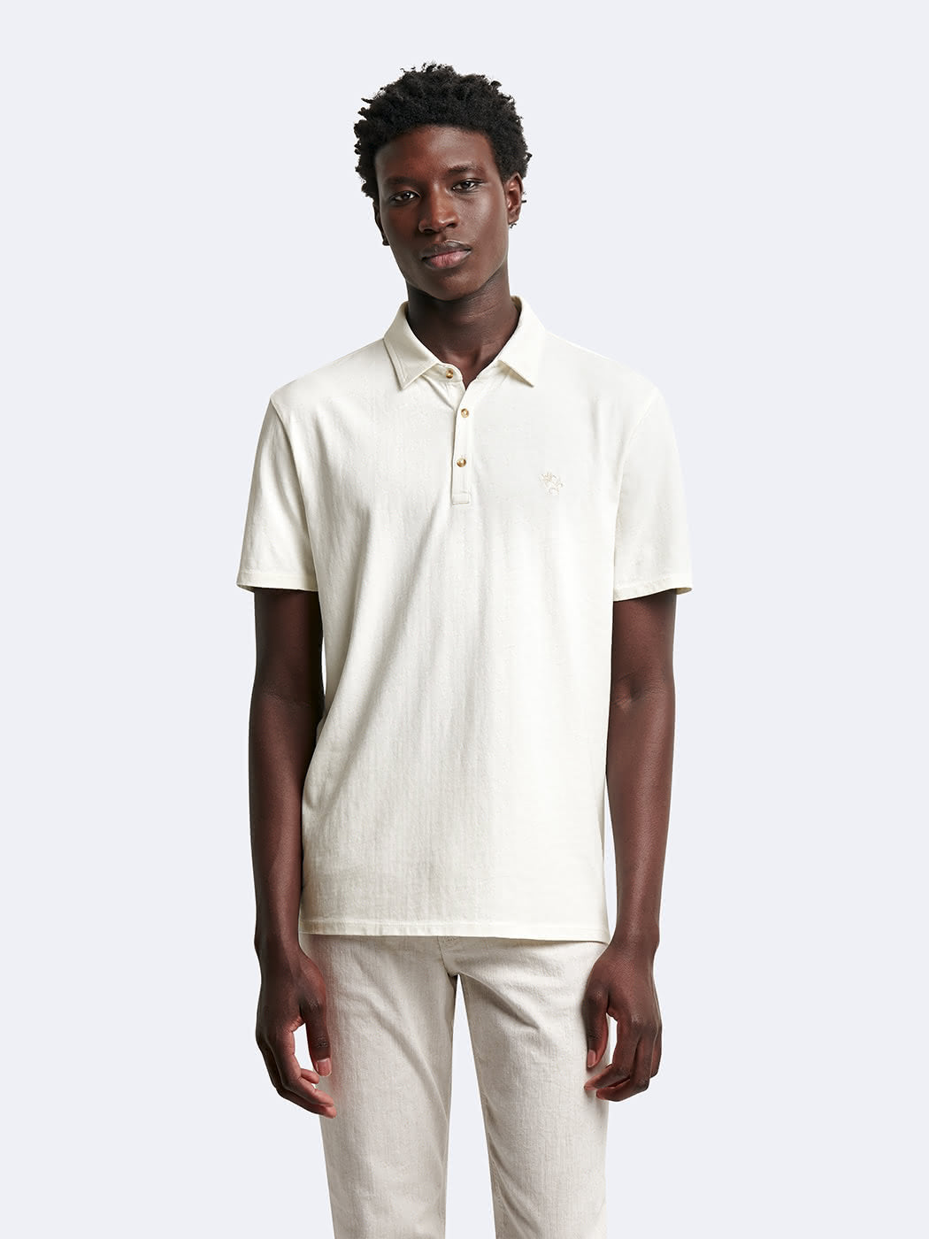 Polo manches courtes en coton-lin brodé - DEVRED 1902