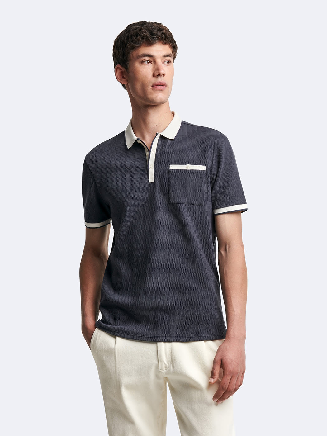 Polo manches courtes en coton bicolore - DEVRED 1902