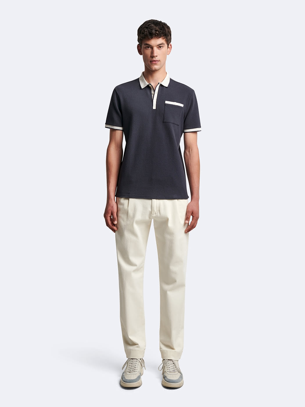 Polo manches courtes en coton bicolore - DEVRED 1902