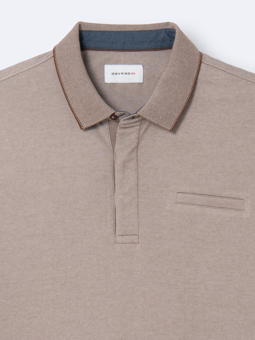 Polo manches courtes faux-uni en coton - DEVRED 1902