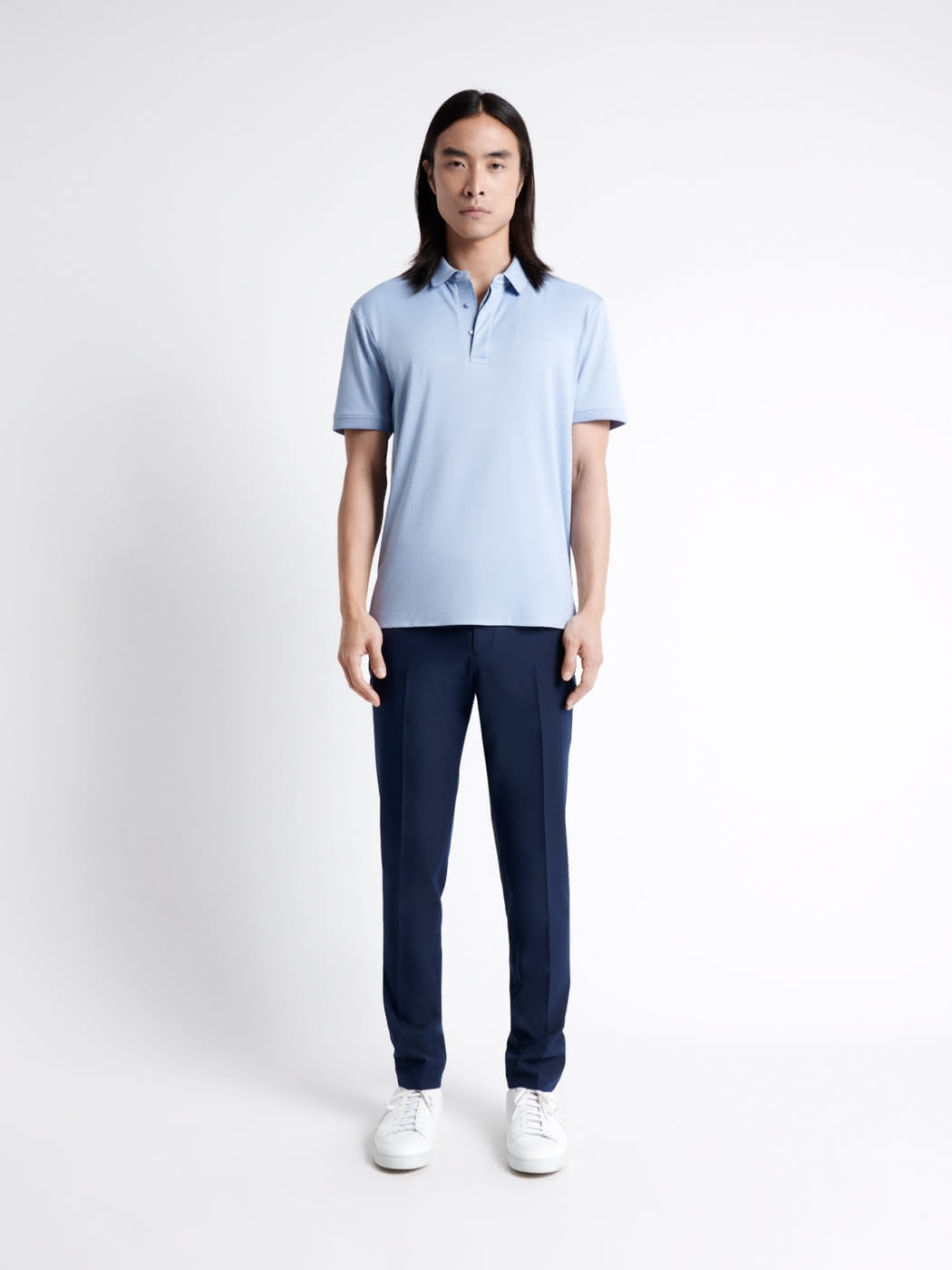 Polo manches courtes faux-uni en coton - DEVRED 1902