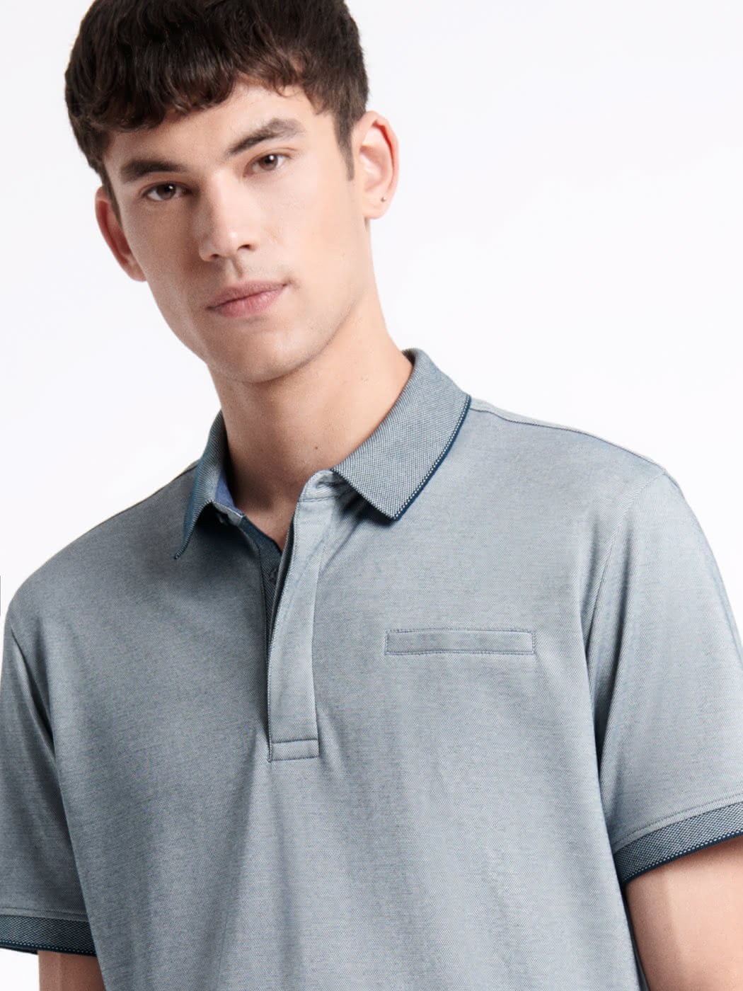 Polo manches courtes faux-uni en coton - DEVRED 1902