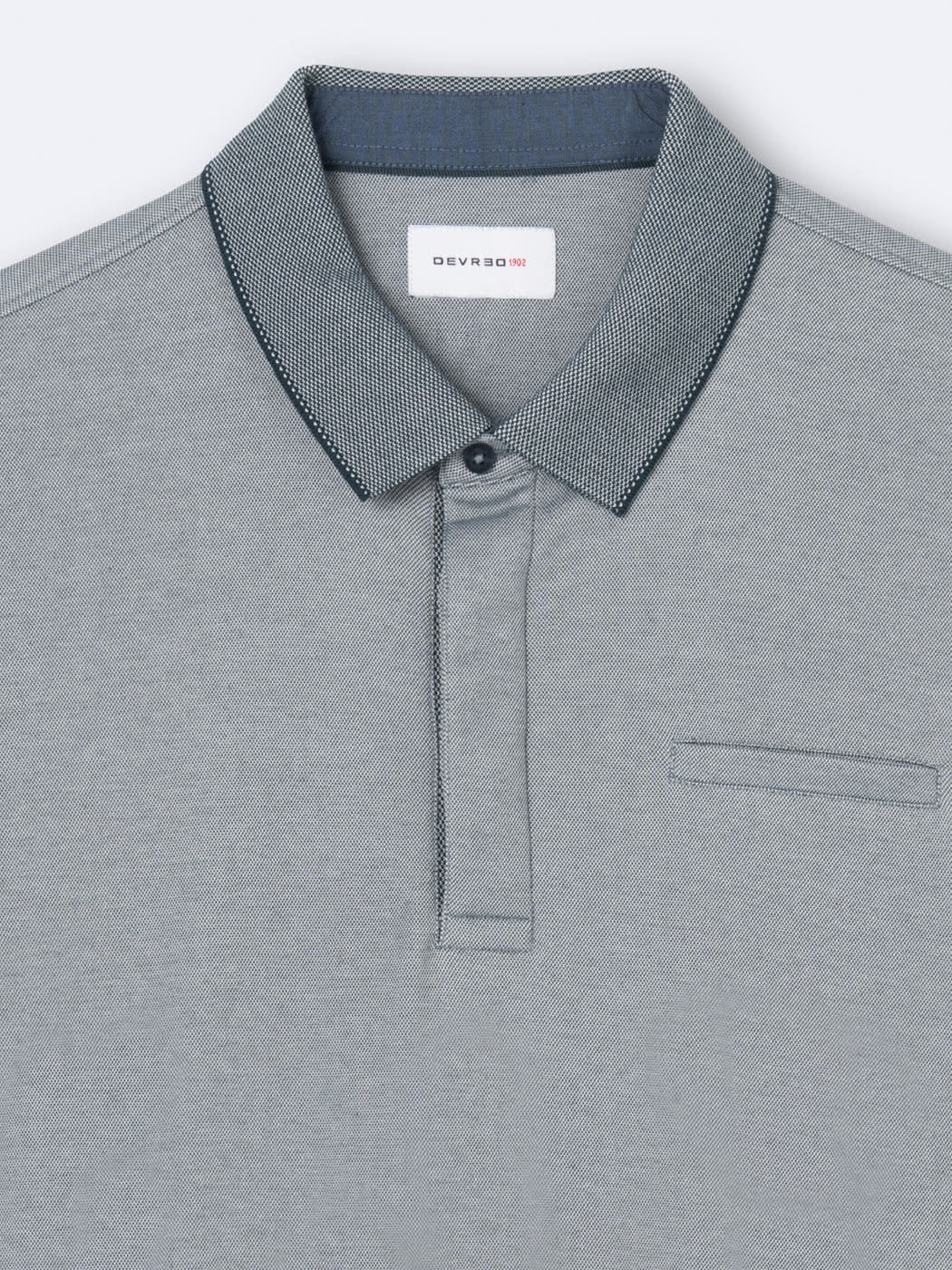 Polo manches courtes faux-uni en coton - DEVRED 1902