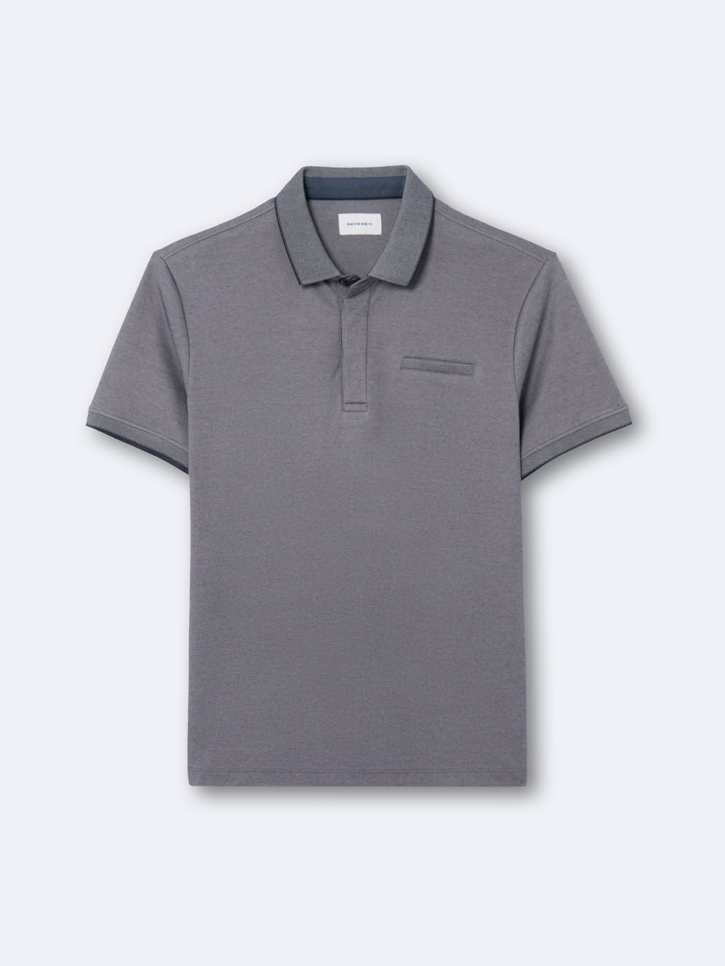 Polo manches courtes faux-uni en coton - DEVRED 1902