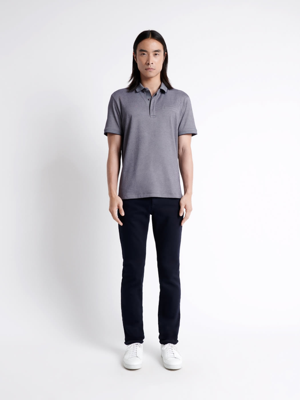 Polo manches courtes faux-uni en coton - DEVRED 1902