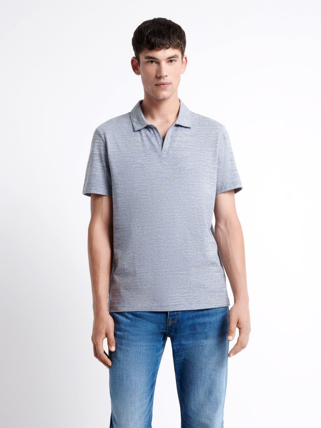Polo manches courtes faux-uni en coton - DEVRED 1902