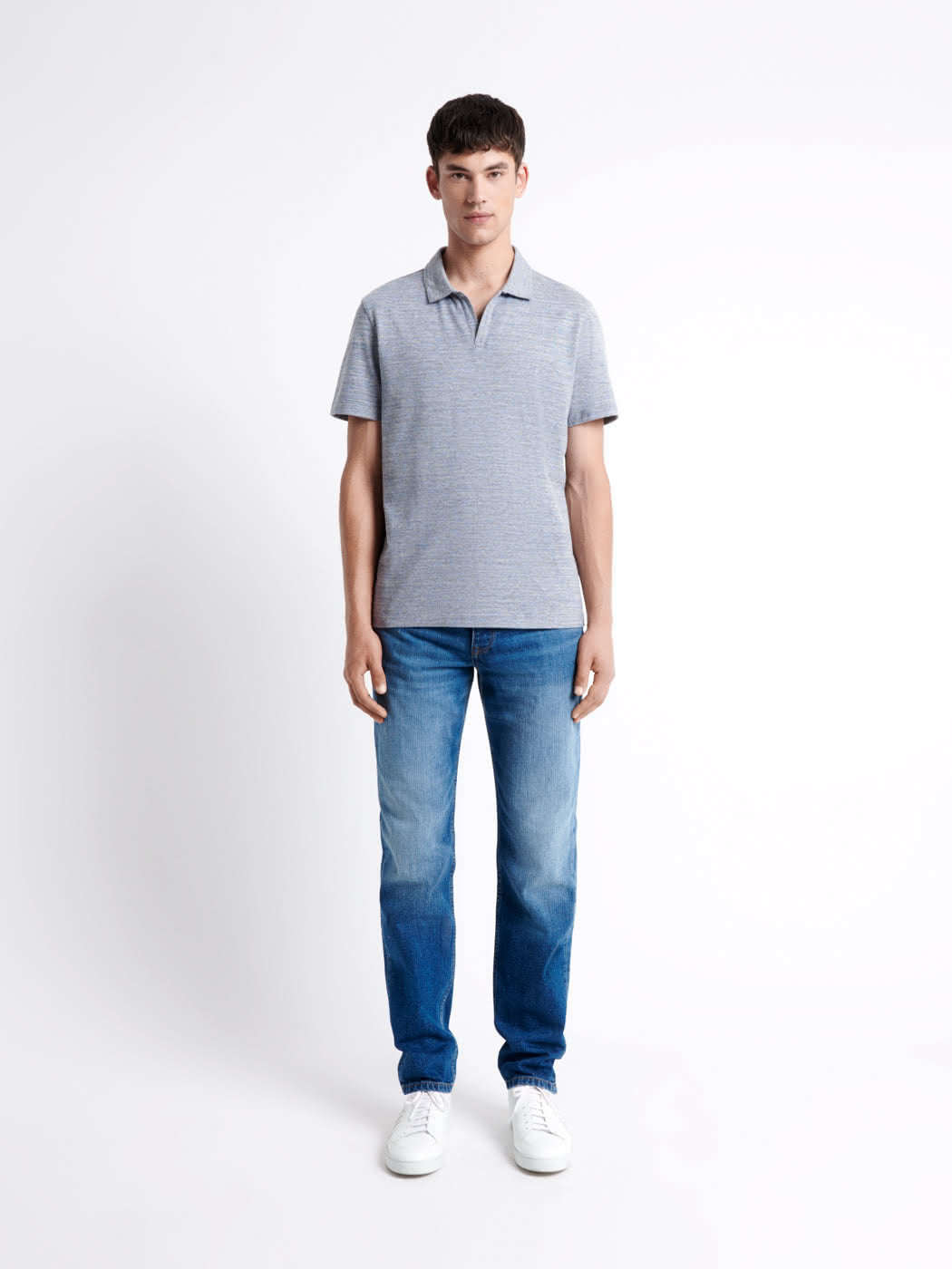 Polo manches courtes faux-uni en coton - DEVRED 1902