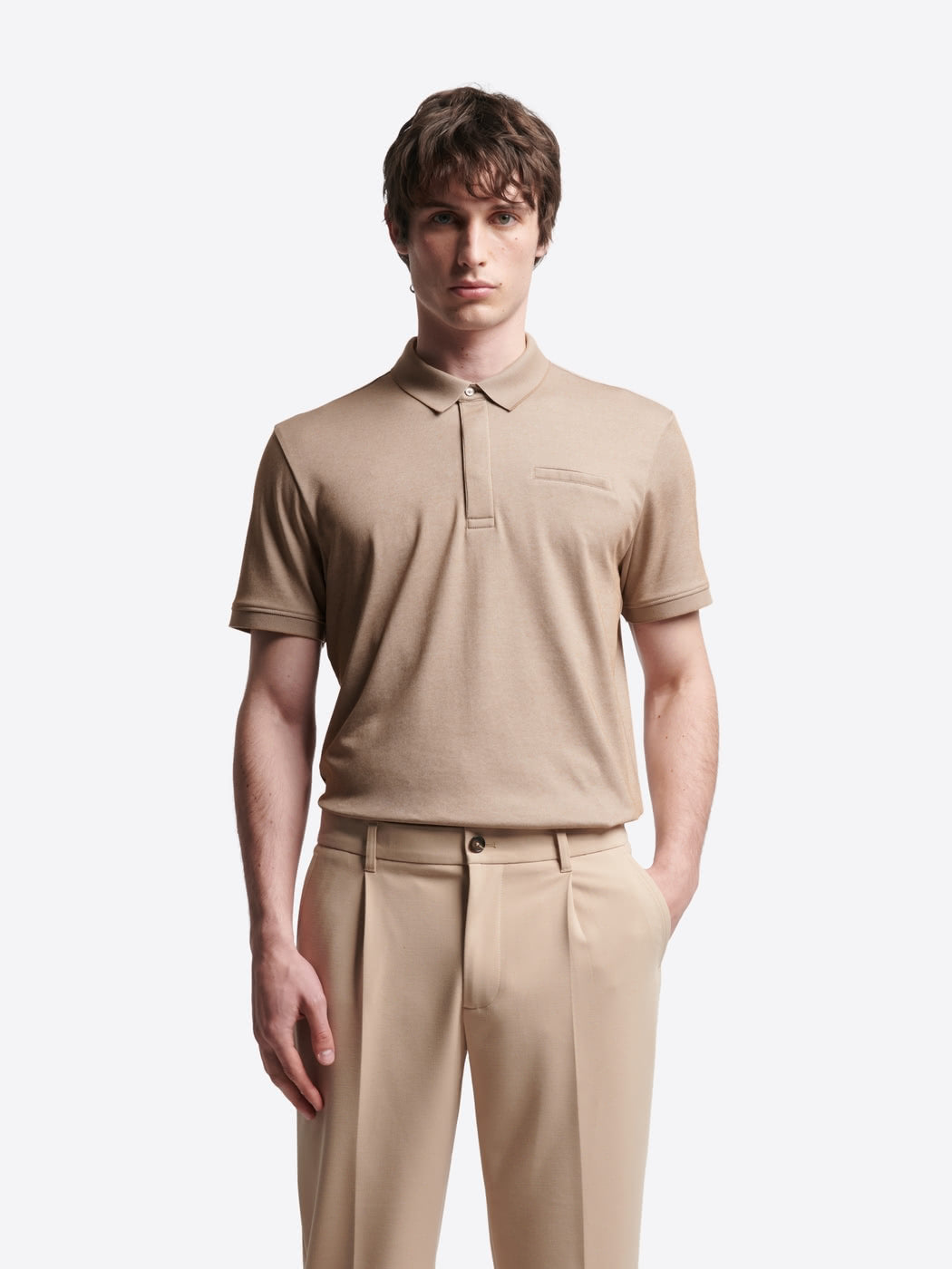 Polo col boutonné maille chinée - DEVRED 1902