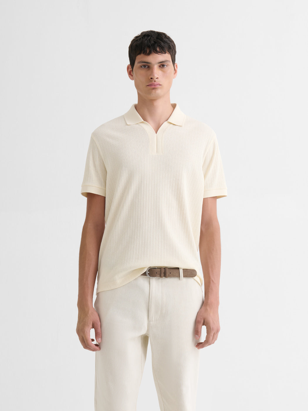 Polo col V effet maille - DEVRED 1902
