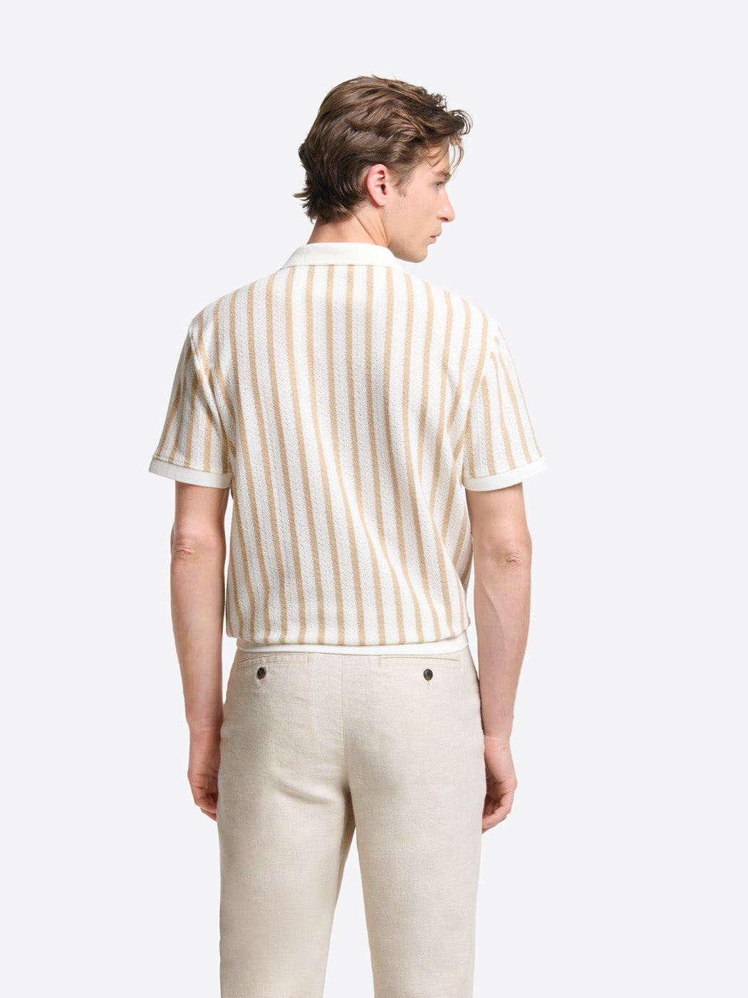 Polo col ouvert en maille rayée - DEVRED 1902