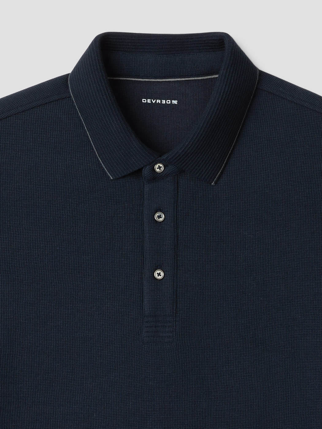 Polo col boutonné gauffré