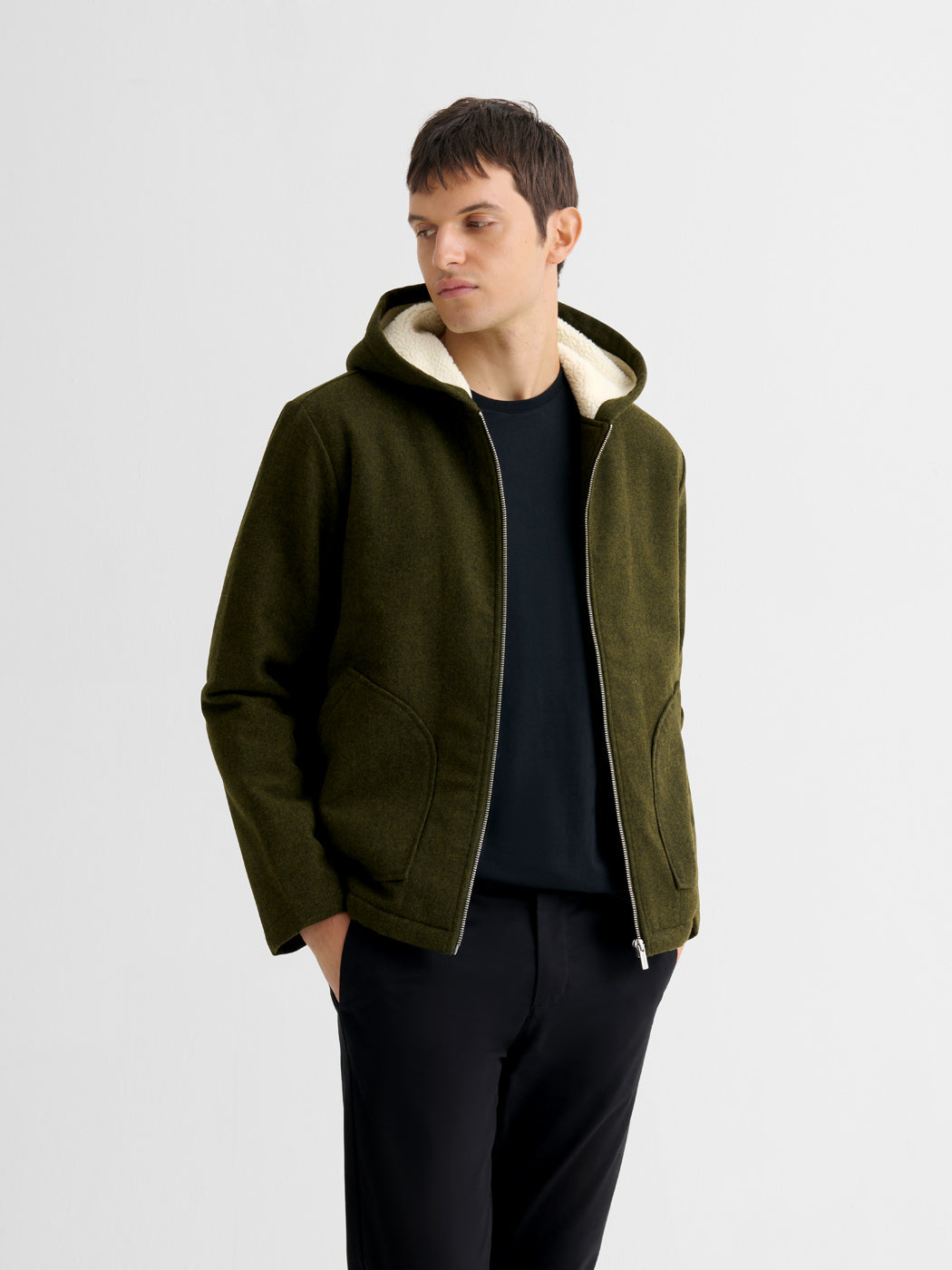 Blouson zippé à capuche en sherpa - DEVRED 1902