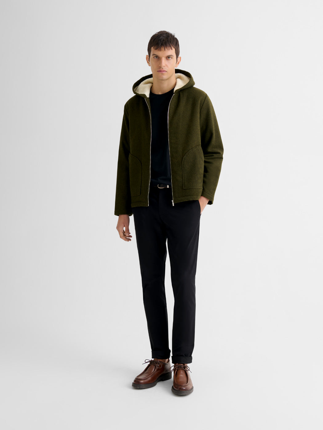 Blouson zippé à capuche en sherpa - DEVRED 1902